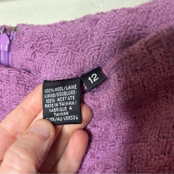 Dana Buchman Purple Wool Pencil Skirt Knee-Length Work Size 12 - Picture 5 of 7